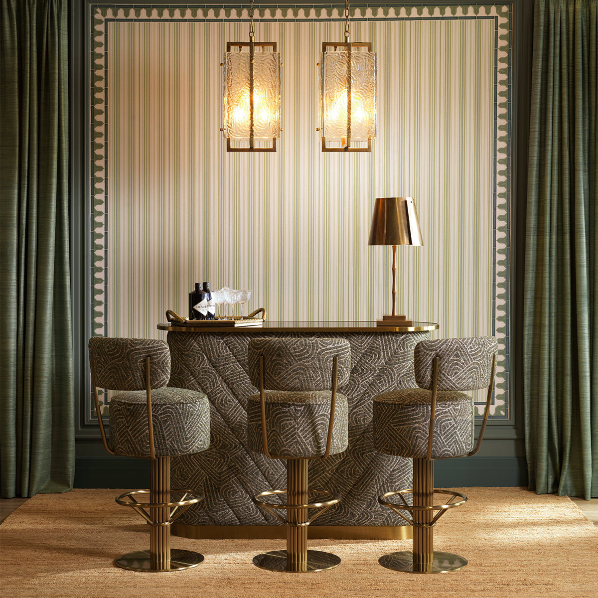 Fabric Swivel Bar Stool Carleton | Cabothousefurniture.com