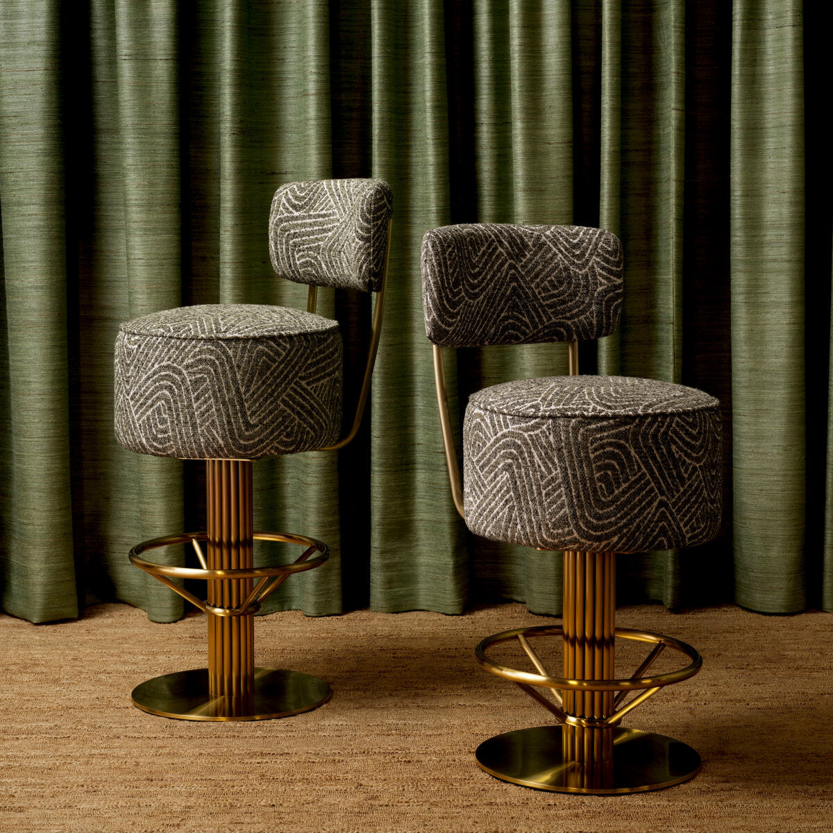 Fabric Swivel Bar Stool Carleton | Cabothousefurniture.com