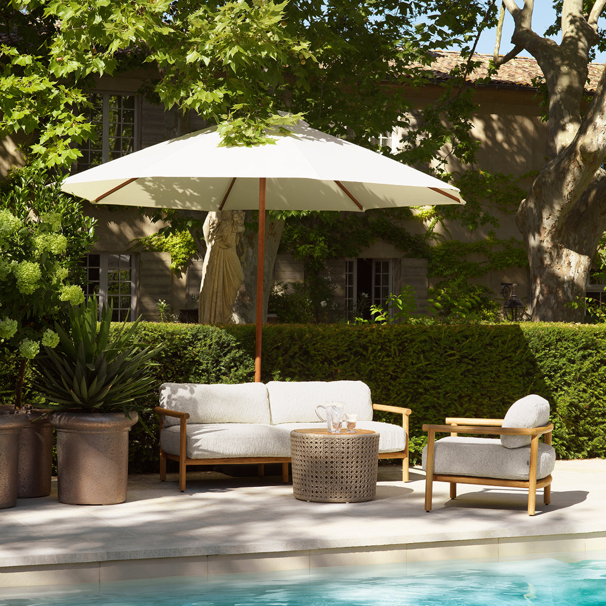 Natural Teak Outdoor Sofa Ombria | Cabothousefurniture.com