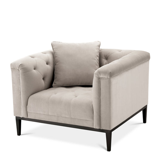Tufted Pebble Gray Chair Cesare | Cabothousefurniture.com