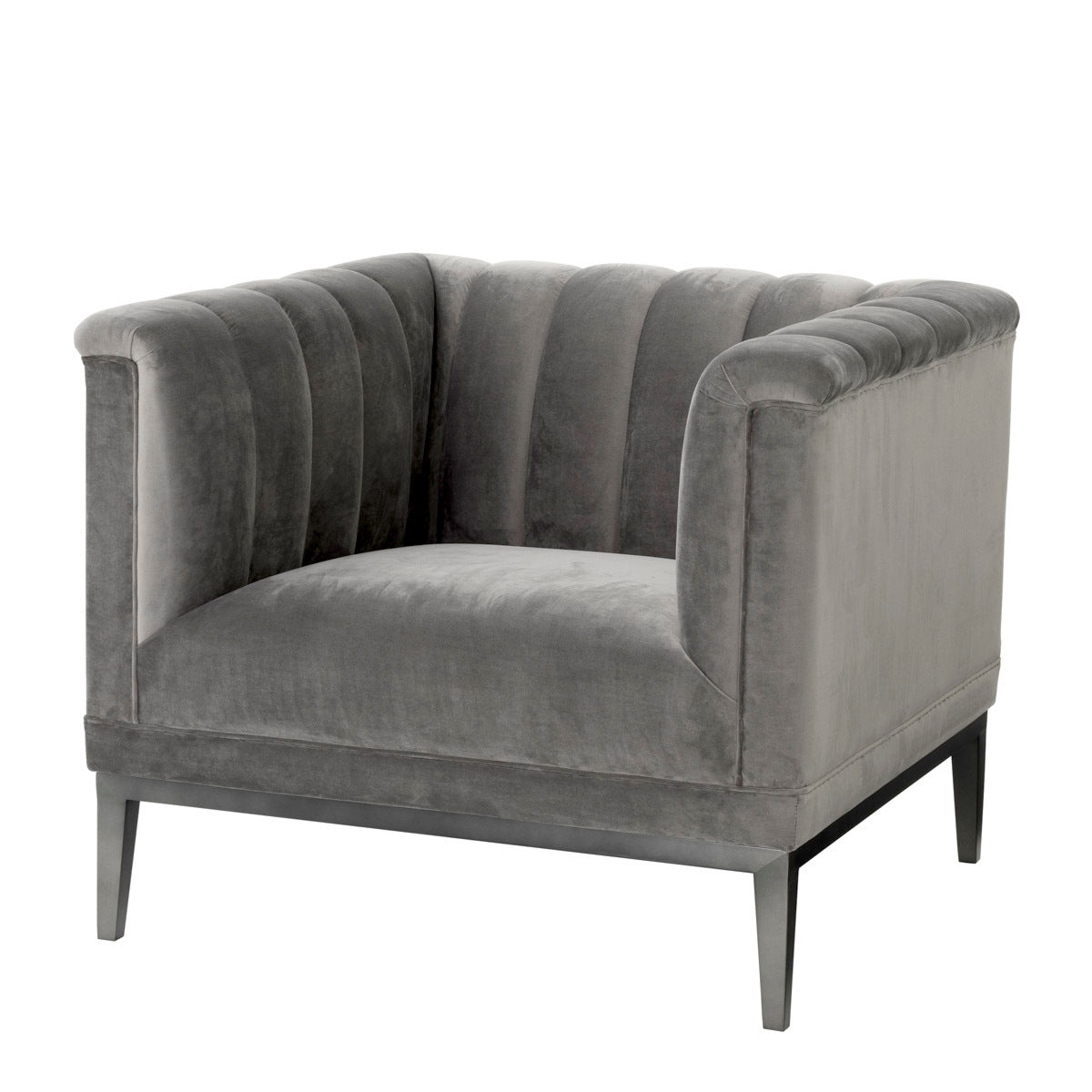 Gray Velvet Barrel Chair Raffles | Cabothousefurniture.com