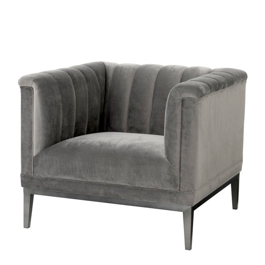 Gray Velvet Barrel Chair Raffles | Cabothousefurniture.com