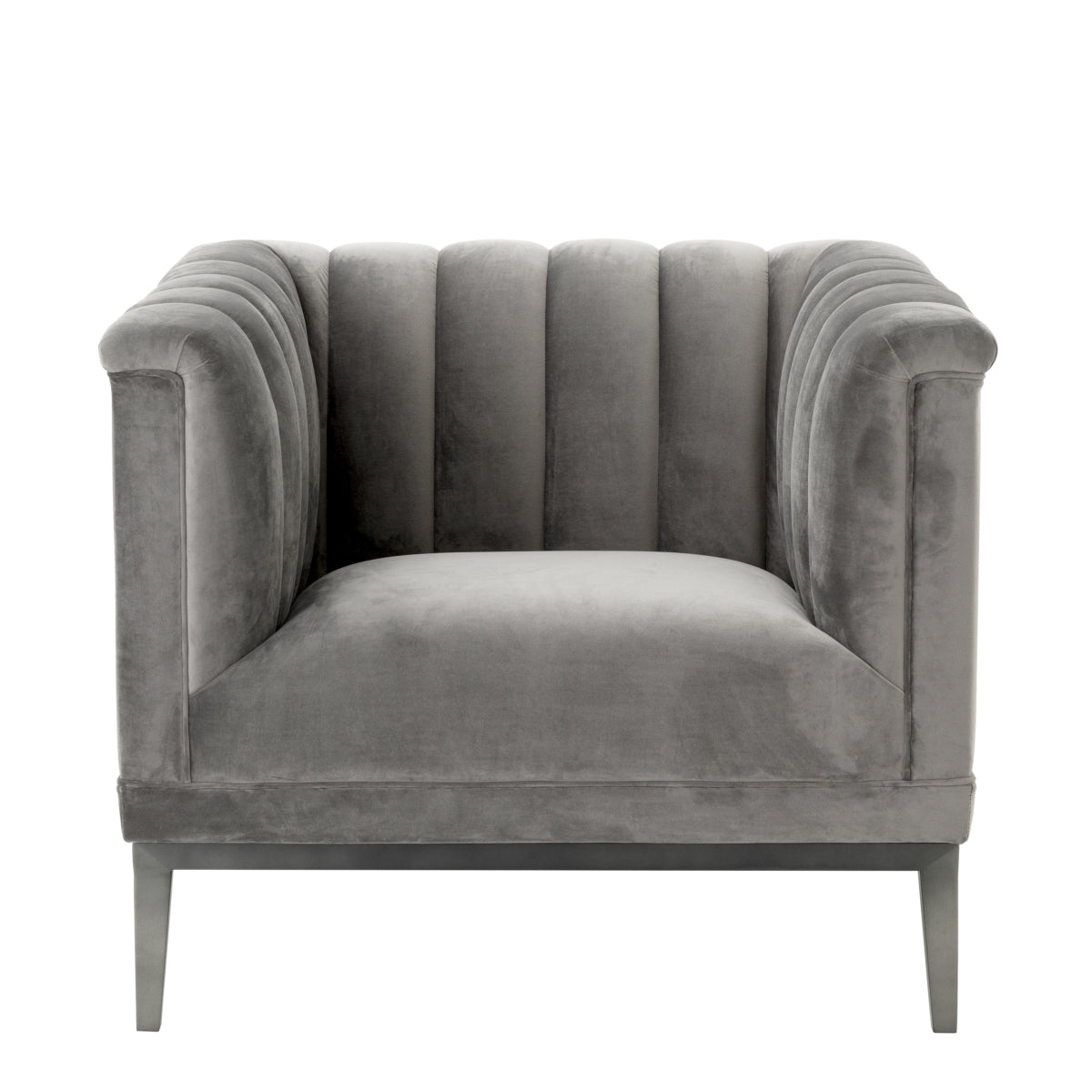 Gray Velvet Barrel Chair Raffles | Cabothousefurniture.com