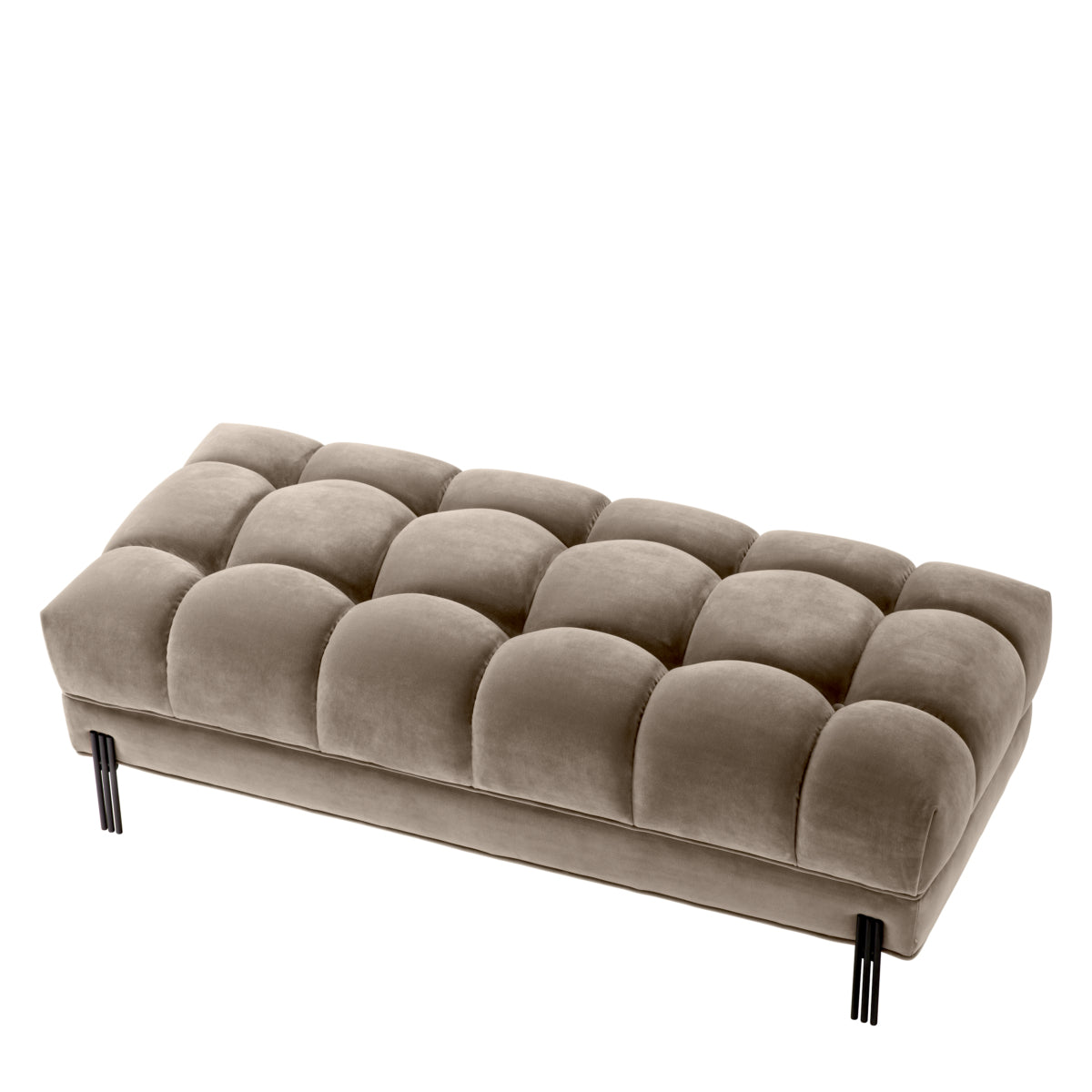 Greige Tufted Upholstered Bench Sienna