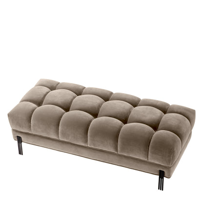 Greige Tufted Upholstered Bench Sienna