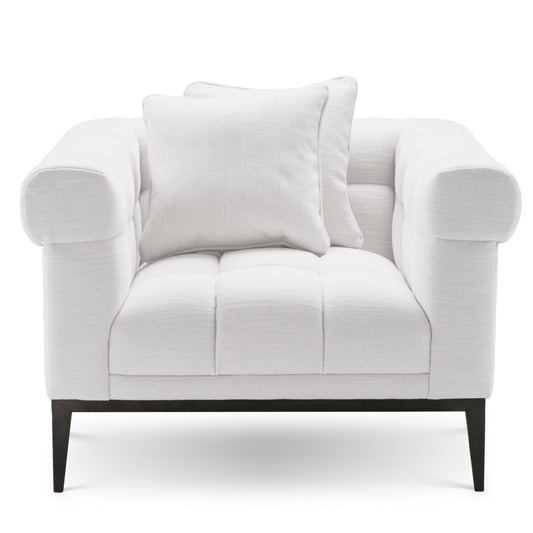 White Tufted Accent Chair Aurelio | Cabothousefurniture.com