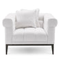 White Tufted Accent Chair Aurelio | Cabothousefurniture.com