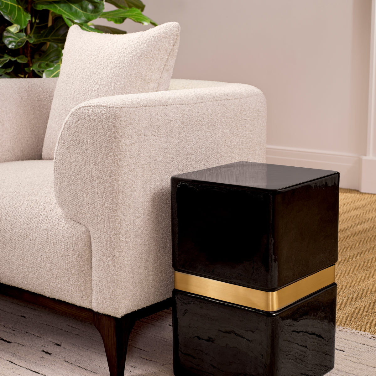 Chalk Boucle Accent Chair Brannan | Cabothousefurniture.com