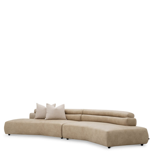 Beige Faux Leather Sofa Marvella | Cabothousefurniture.com