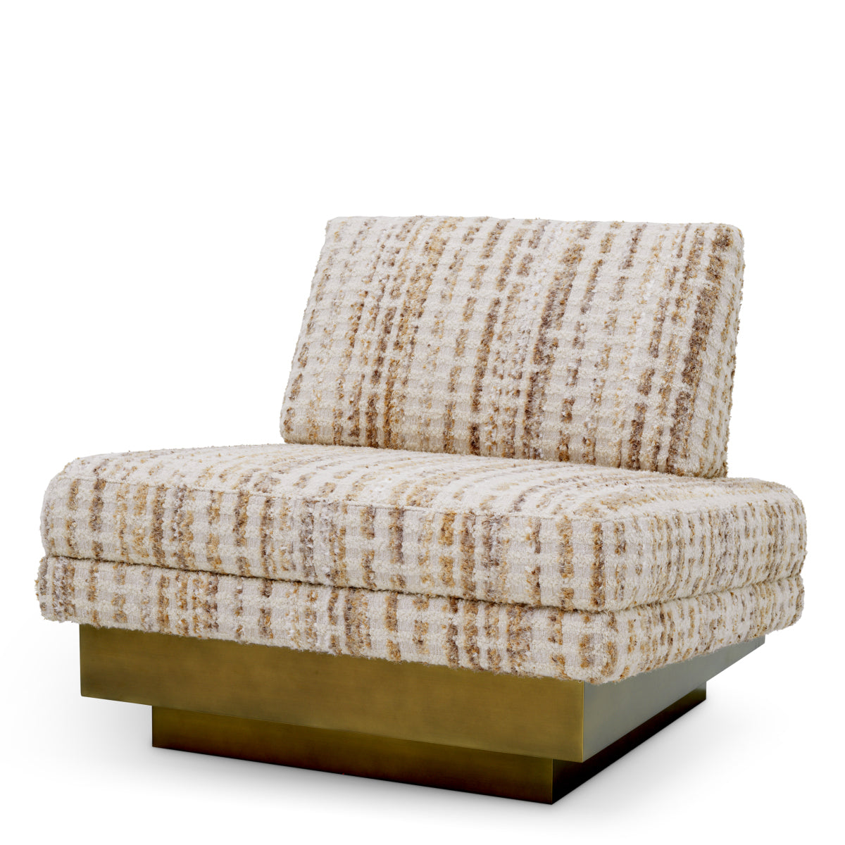 Beige Fabric Lounge Chair Rubina