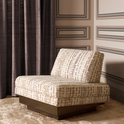 Beige Fabric Lounge Chair Rubina