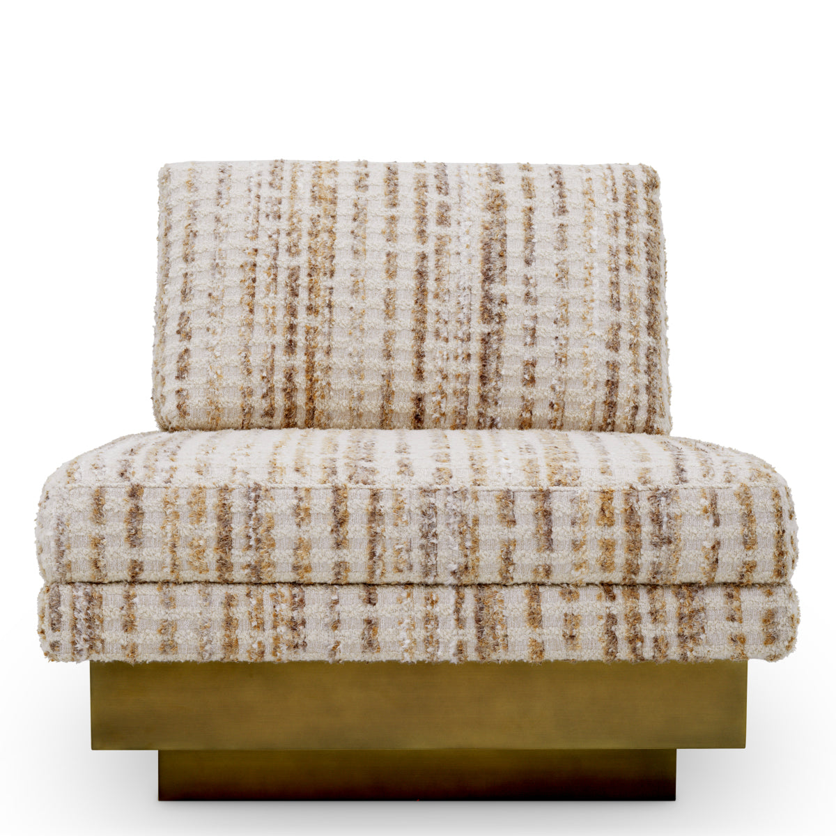 Beige Fabric Lounge Chair Rubina