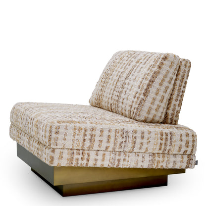 Beige Fabric Lounge Chair Rubina