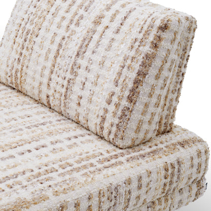Beige Fabric Lounge Chair Rubina