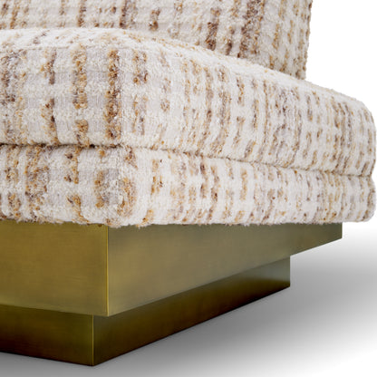 Beige Fabric Lounge Chair Rubina