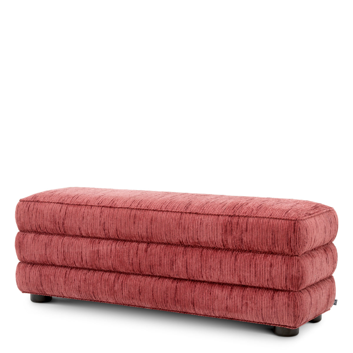 Upholstered Red Fabric Bench Helmsley