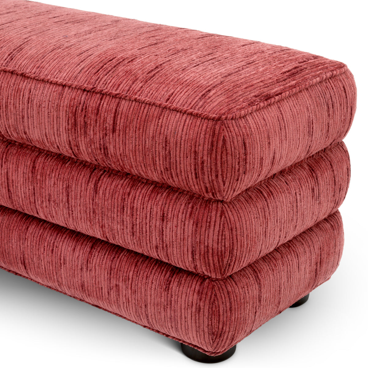 Upholstered Red Fabric Bench Helmsley