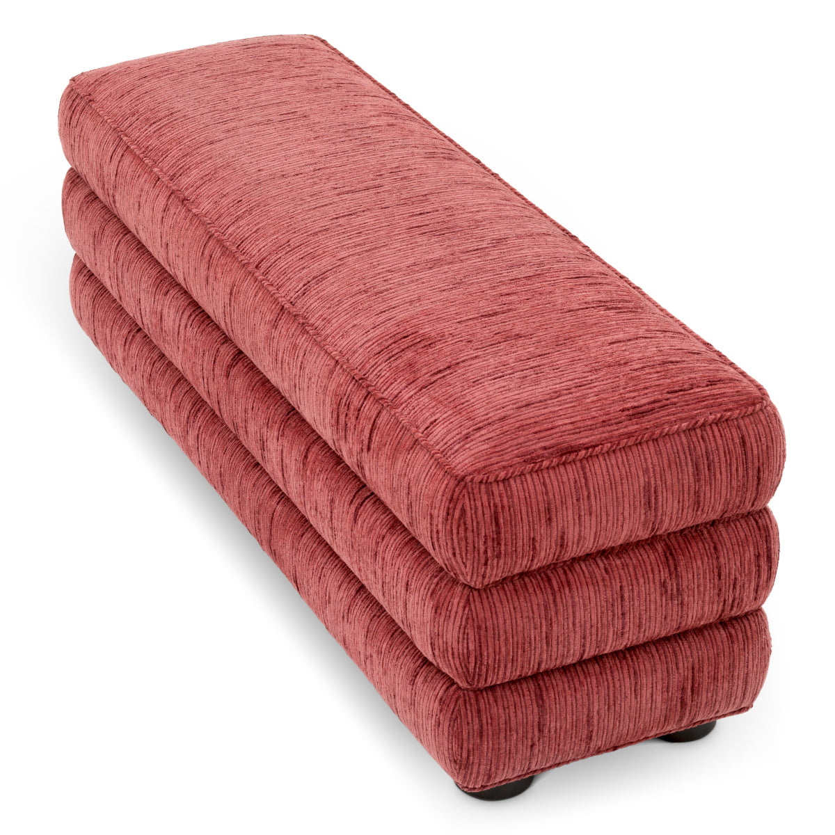 Upholstered Red Fabric Bench Helmsley