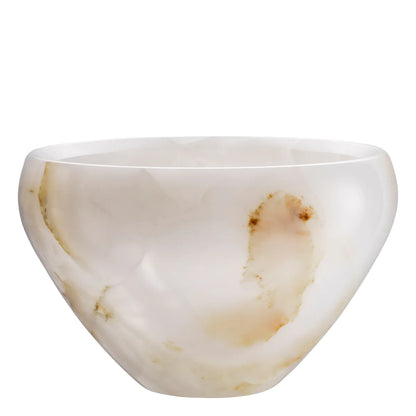 Natural Round Onyx Vase Fayum | Cabothousefurniture.com