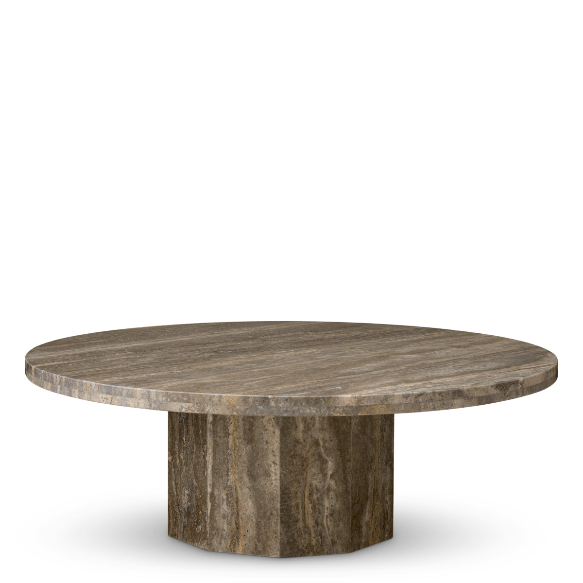 Round Travertine Coffee Table Florence | Cabothousefurniture.com