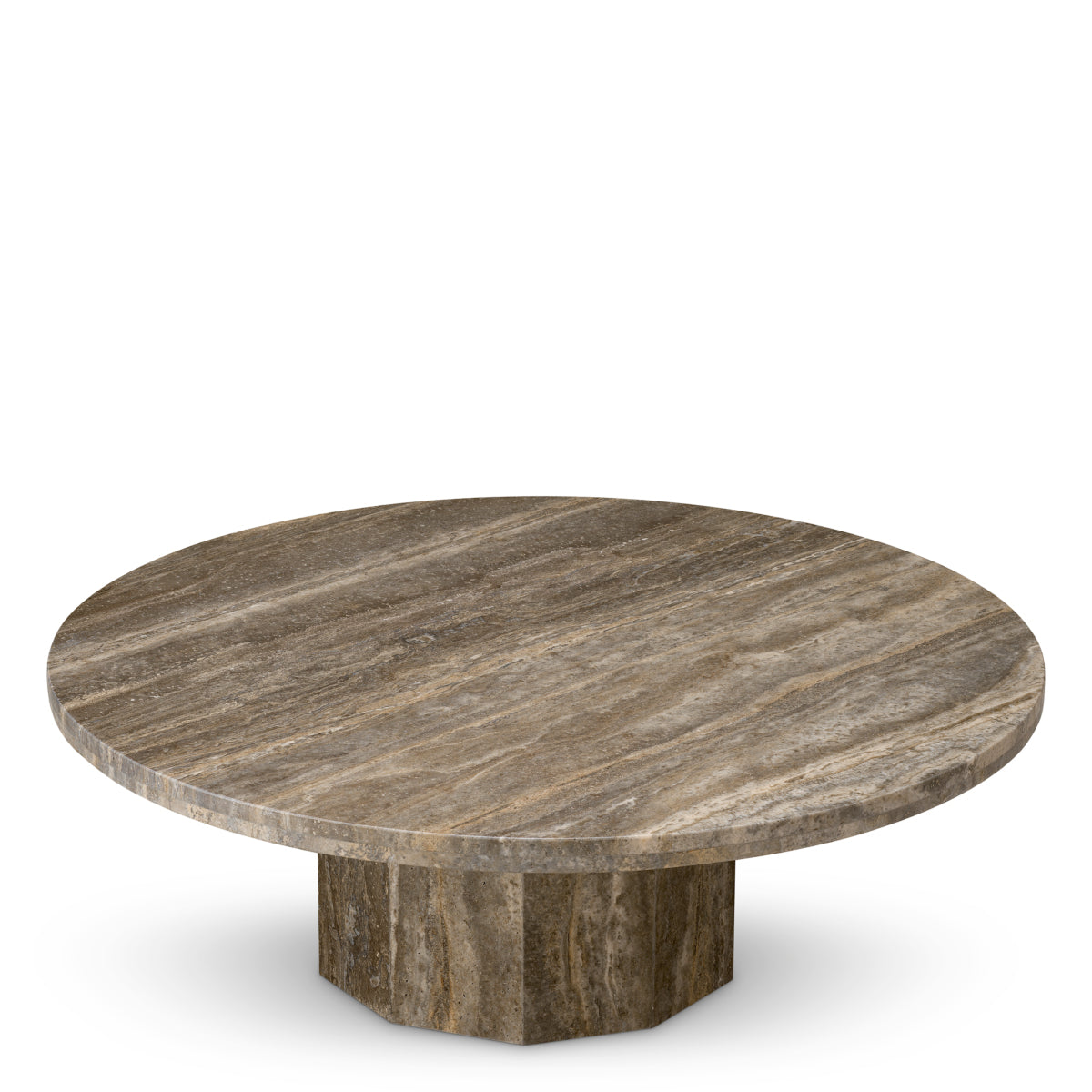 Round Travertine Coffee Table Florence | Cabothousefurniture.com
