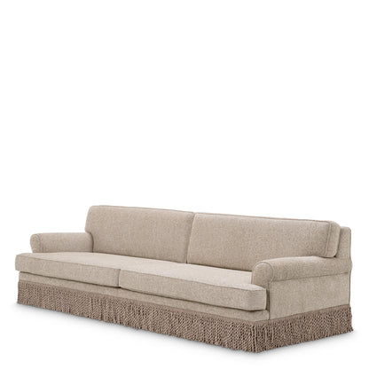 Beige Fringed Sofa Madison