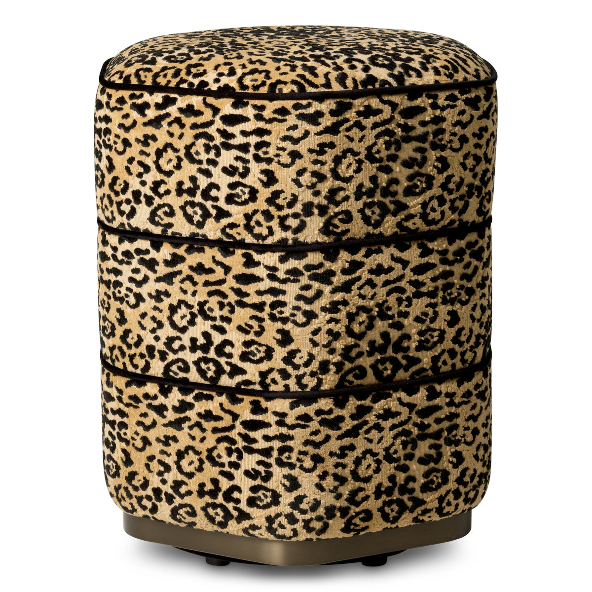 Leopard Fabric Stool Roosevelt | Cabothousefurniture.com