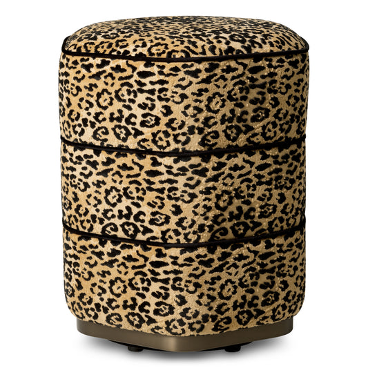 Leopard Fabric Stool Roosevelt | Cabothousefurniture.com