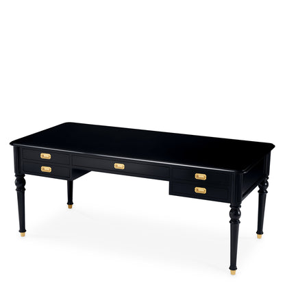 Black 5-Drawer Desk Wimbledon