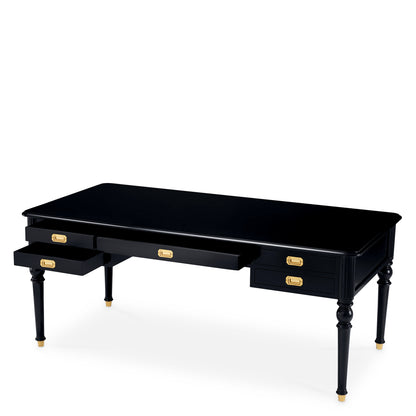 Black 5-Drawer Desk Wimbledon