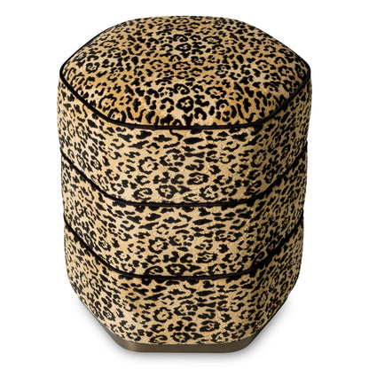 Leopard Fabric Stool Roosevelt | Cabothousefurniture.com