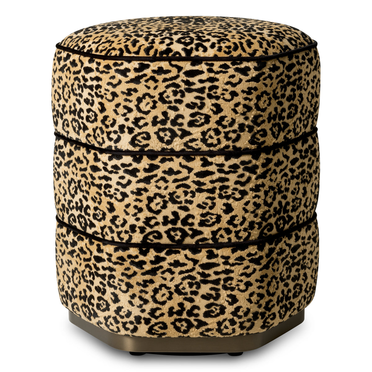 Leopard Fabric Stool Roosevelt | Cabothousefurniture.com