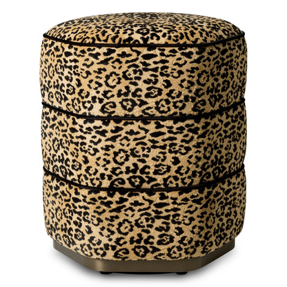 Leopard Fabric Stool Roosevelt | Cabothousefurniture.com