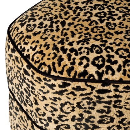 Leopard Fabric Stool Roosevelt | Cabothousefurniture.com