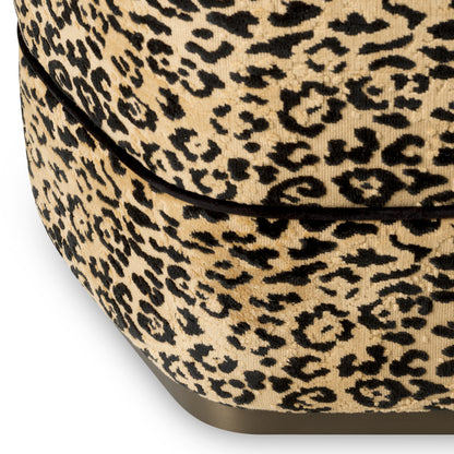 Leopard Fabric Stool Roosevelt | Cabothousefurniture.com